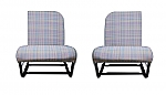 Sitzbezug vorne links und rechts blau Kritzel (Gris Ecossais) asymmetrisch
