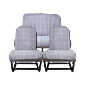 Sitzbezüge blau Kritzel (Gris Ecossais) symmetrisch 