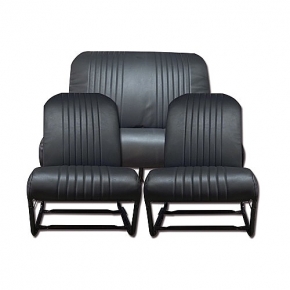 Sitzbezüge Kunstleder schwarz (Noir Lisse) symmetrisch