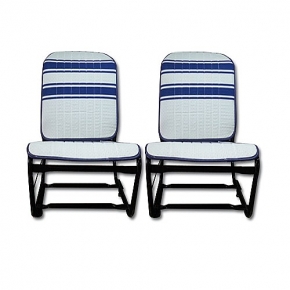 Sitzbezüge blau/weiß gestreift (France 3) symmetrisch