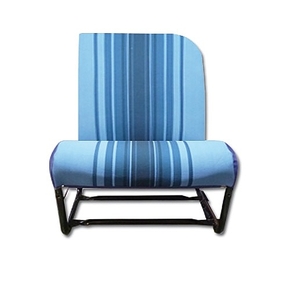 Sitzbezug vorne links und rechts beige gestreift (Bleu Raye) asymmetrisch  